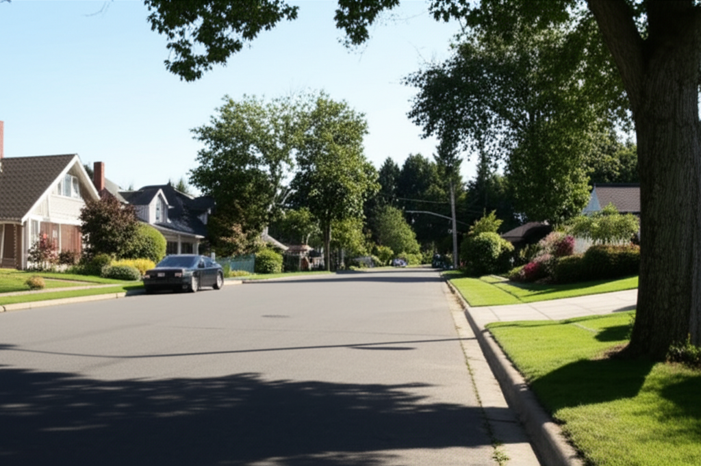 Serene residential neighborhood